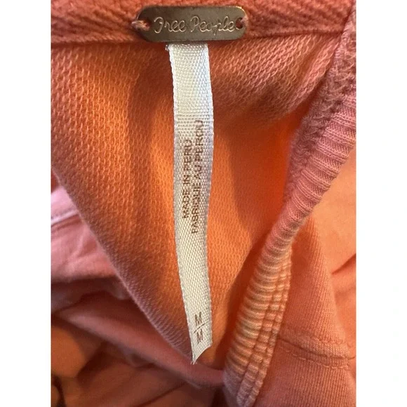 Free People Back It Up Oversized Sweatshirt Open Back Pullover Orange Medium - Picture 10 of 11